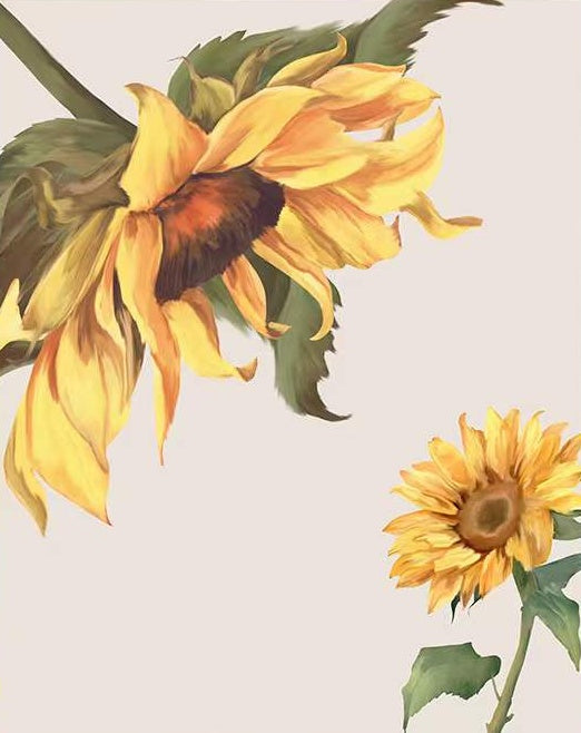 Zonnebloemen op de Diagonaal Schilderen op Nummers