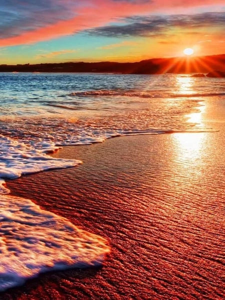 Zonsondergang op het Strand Schilderen op Nummers