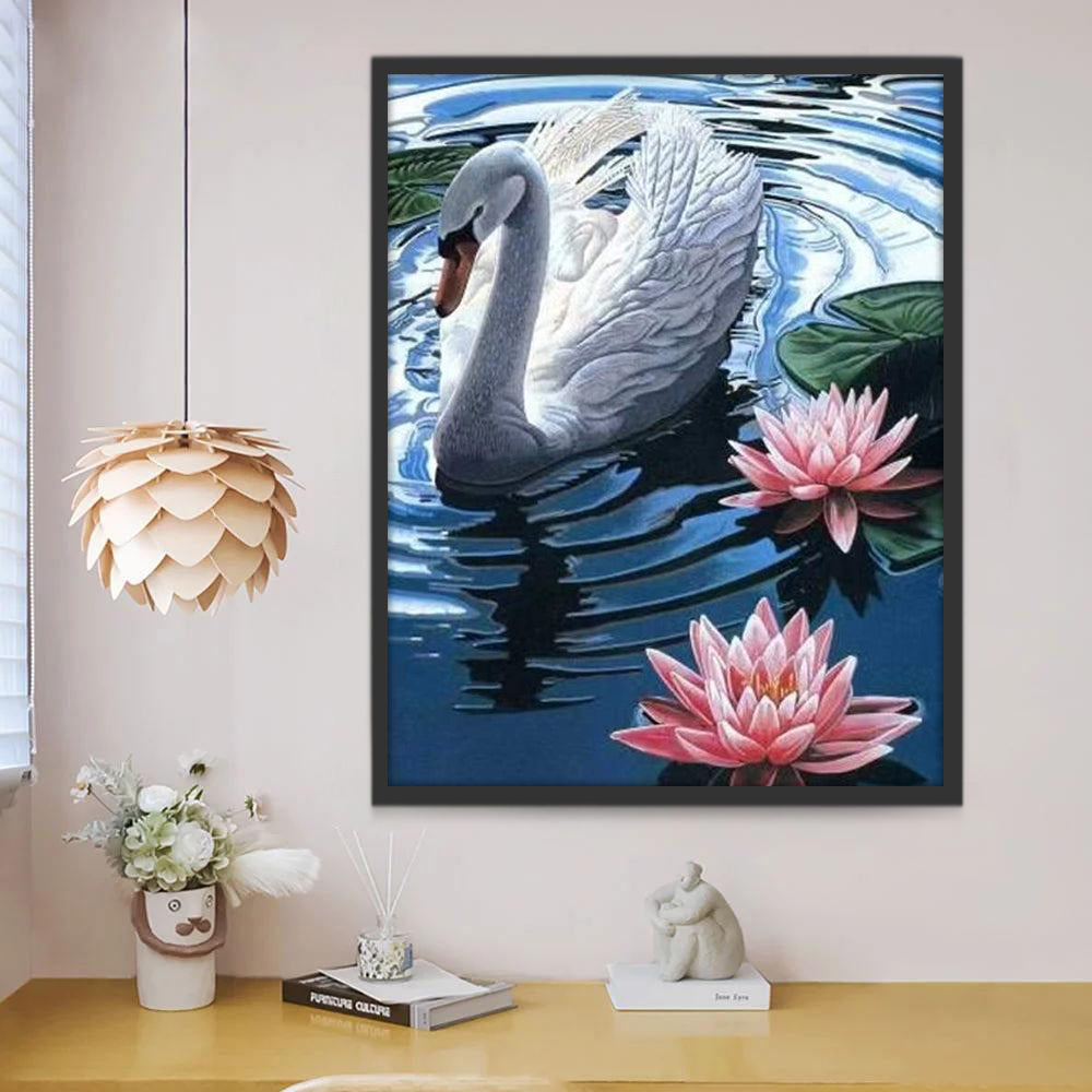 Zwaan en Lotus Schilderen op Nummers
