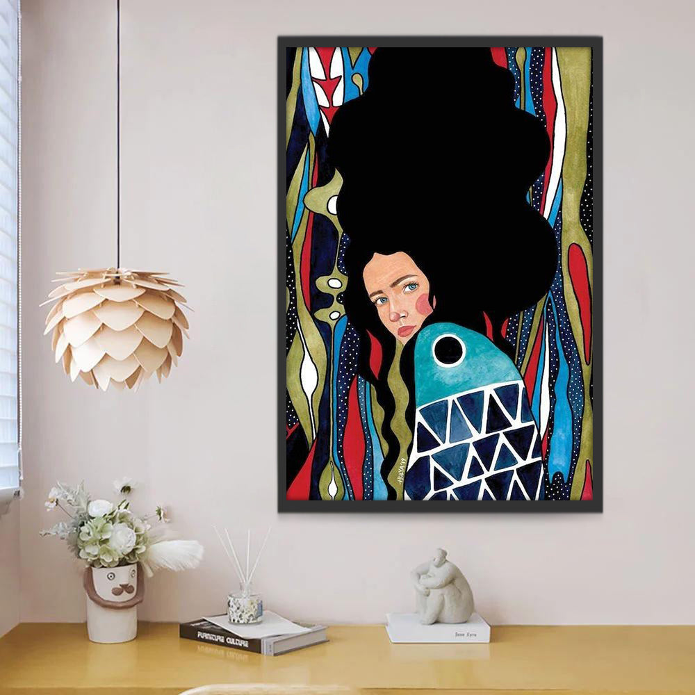 Zwart Haar als een Afgrond Schilderen op Nummers