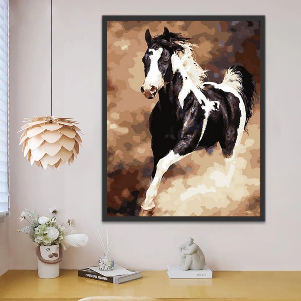 Zwart-Wit Paard Schilderen op Nummers