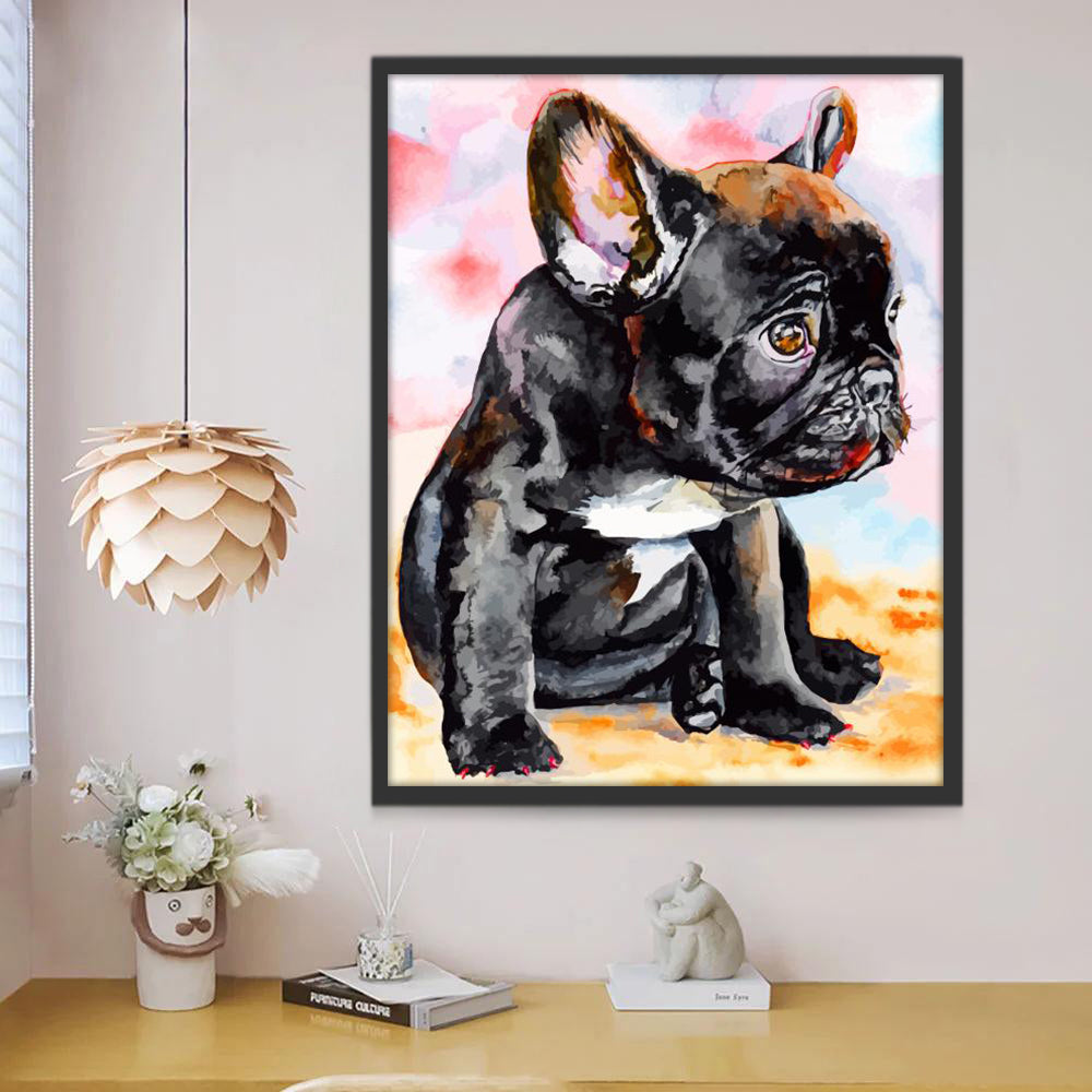 Zwarte Bulldog Schilderen op Nummers