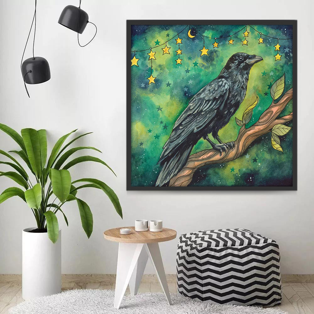 Zwarte Vogel op de Tak Schilderen op Nummers