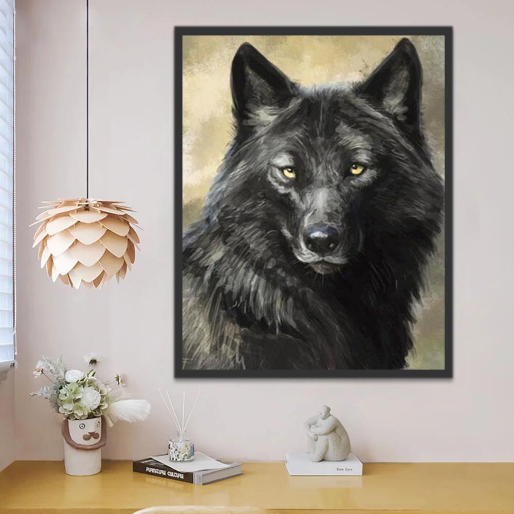 Zwarte Wolf Schilderen op Nummers