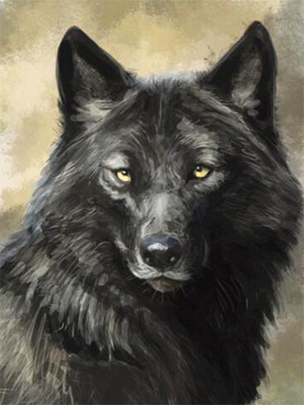 Zwarte Wolf Schilderen op Nummers